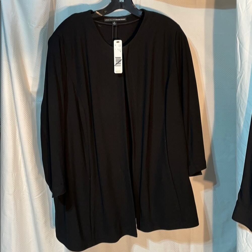 Ellen Tracy 22 black open front jacket NWT